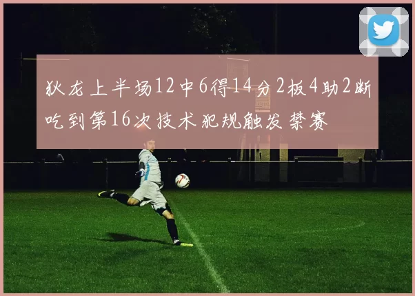 狄龙上半场12中6得14分2板4助2断吃到第16次技术犯规触发禁赛